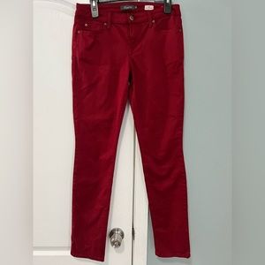 Women’s soft stretch pant. Medium red color. Level 99 brand, size 29.